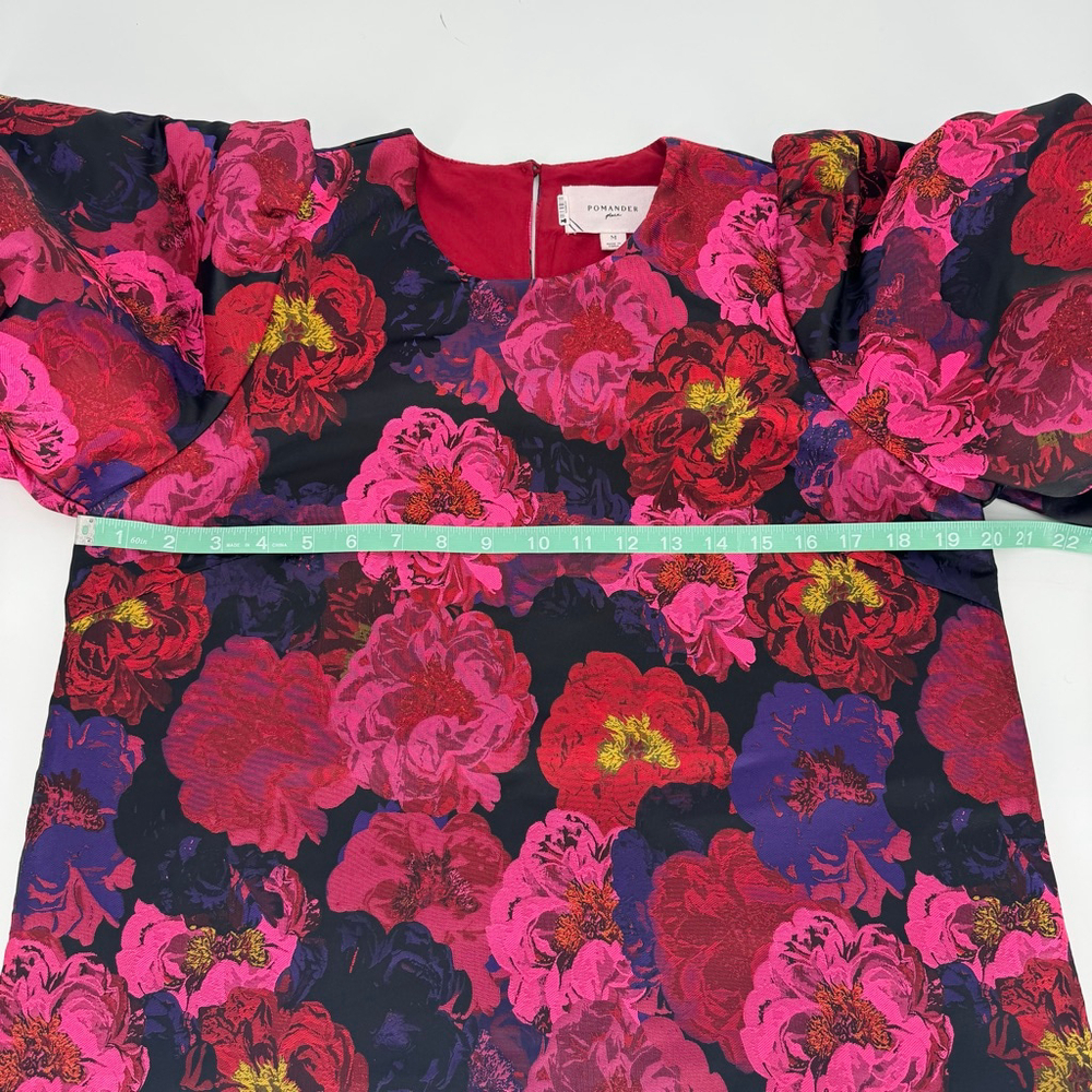 Tuckernuck Pomander Place Camellia Jacquard Lyla Blouse Red Pink Size M - Picture 7 of 12